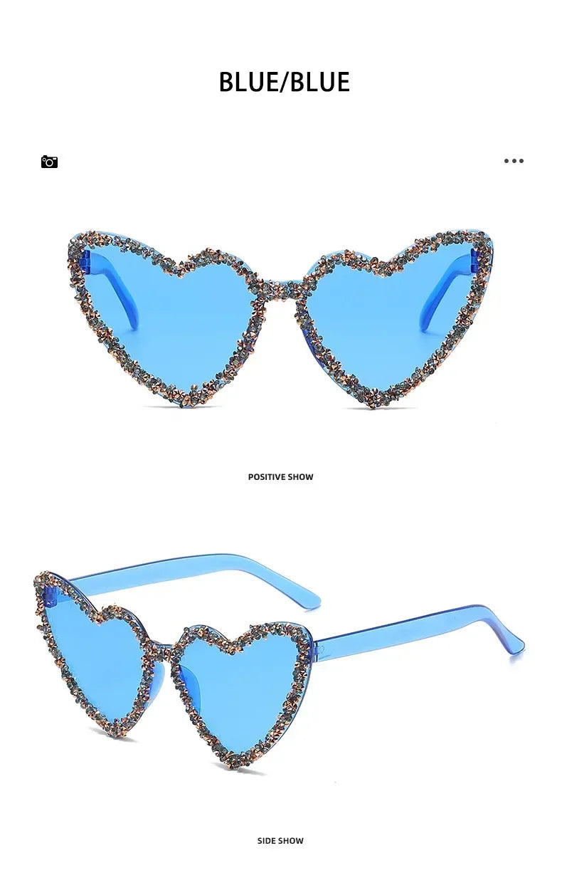 Uv400 Cute Cat Eye Rhinestone Eyeglasses