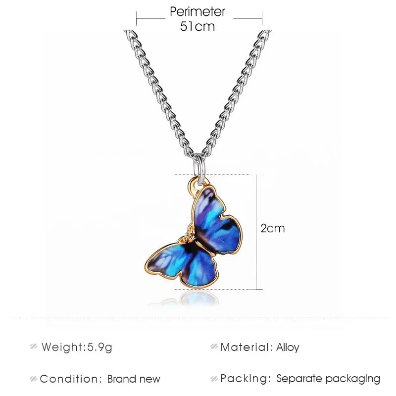Blue Gradient Butterfly Necklace | Jewelry Gift