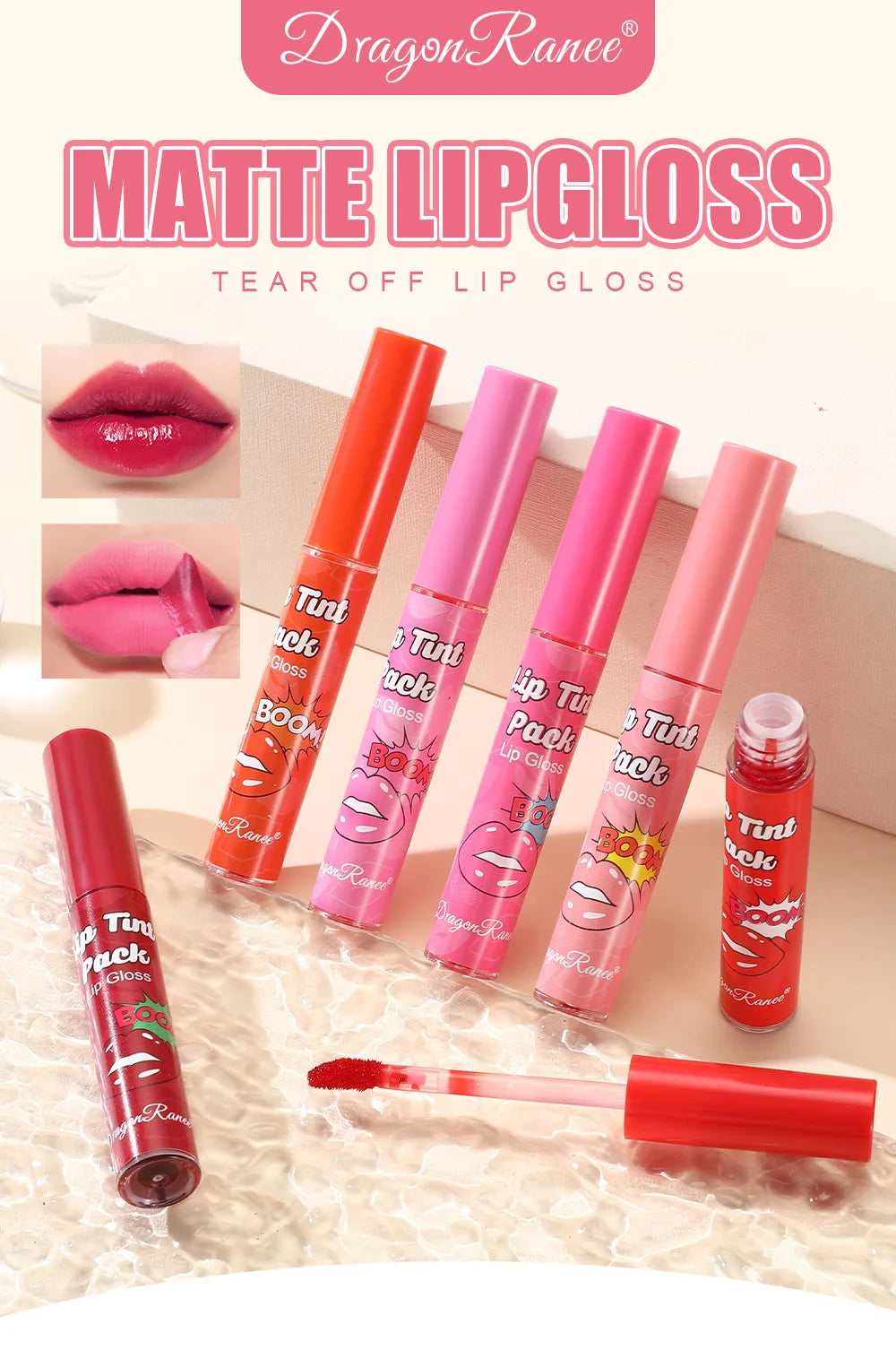 Peel Off Rose Red Lip gloss - Waterproof
