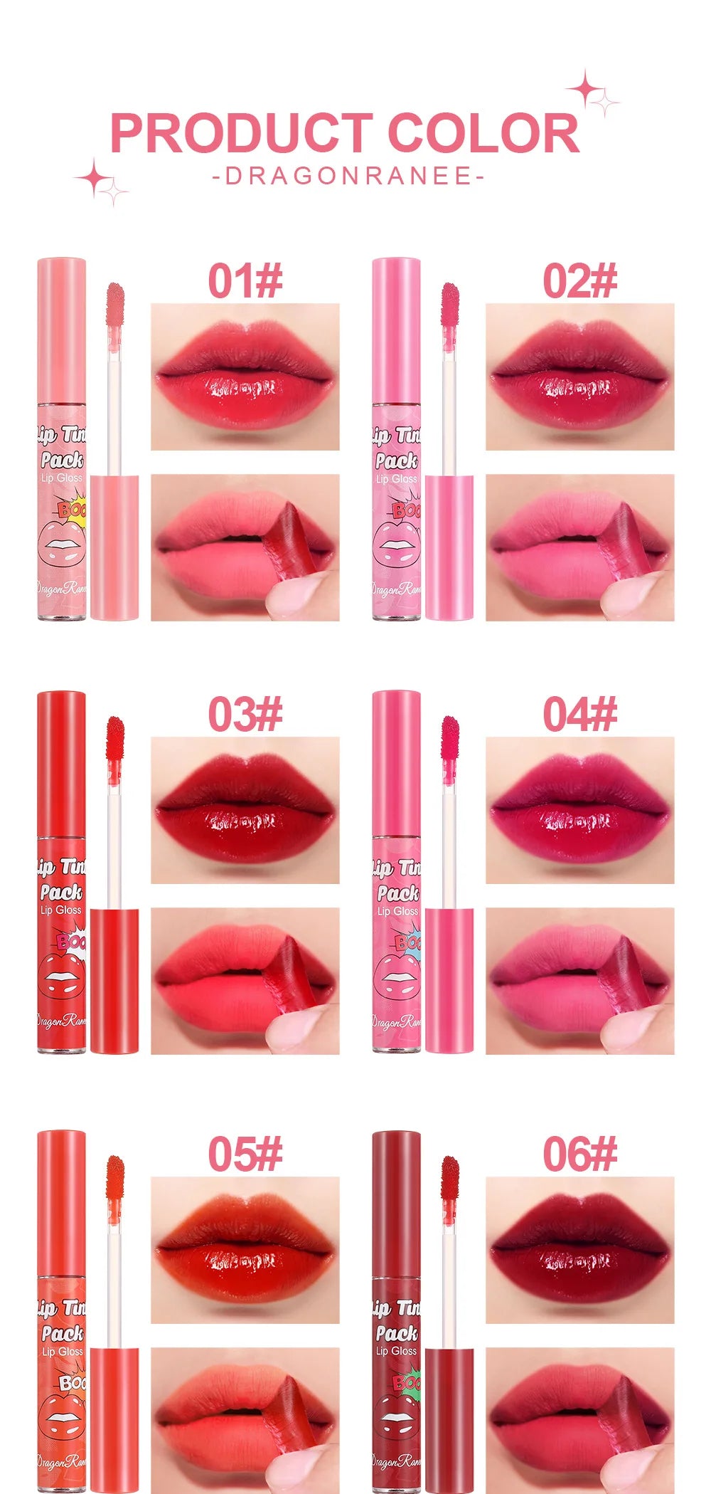 Peel Off Rose Red Lip gloss - Waterproof
