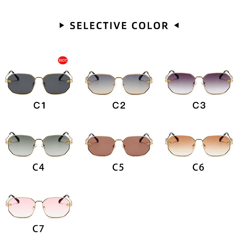 Polygon Retro Metal Punk Sun Glasses