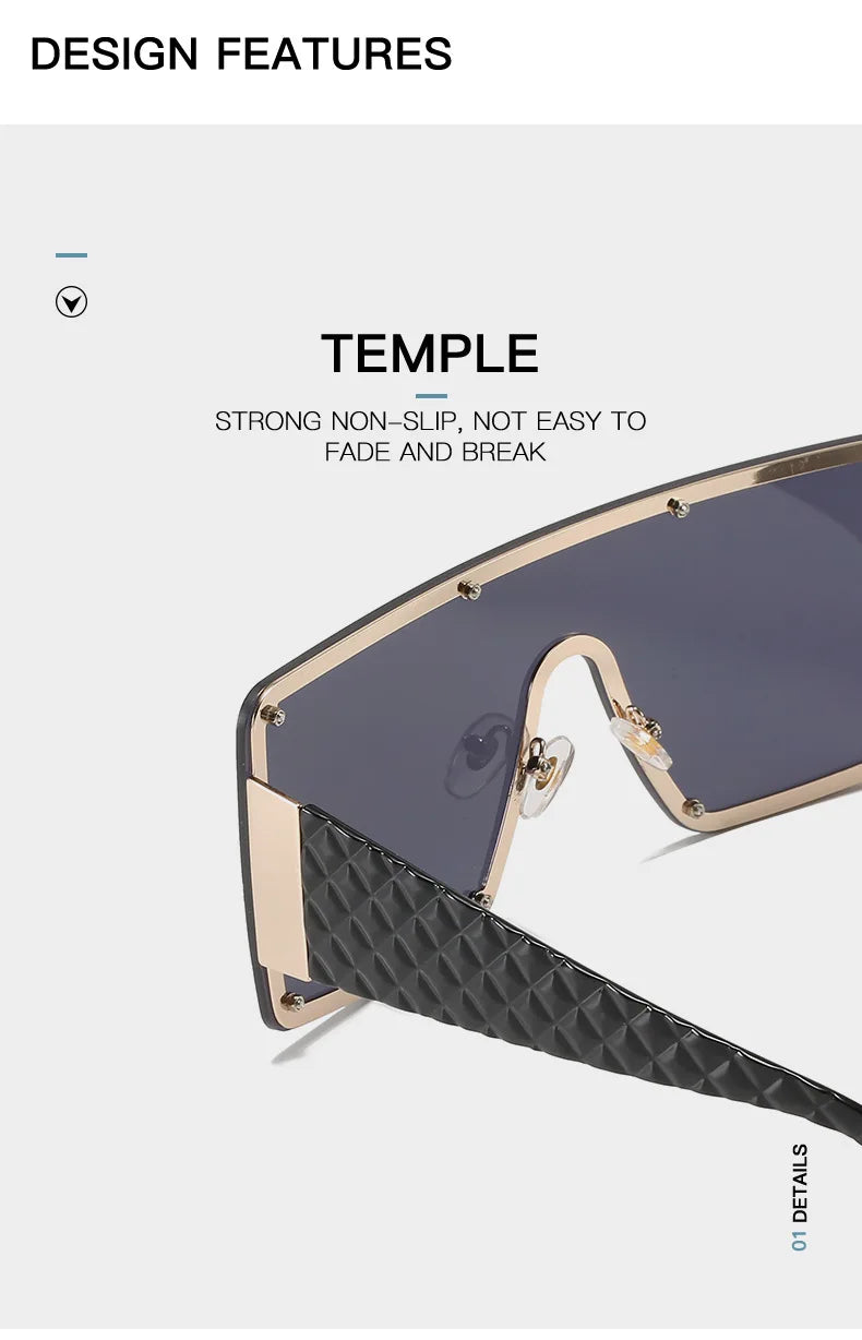 One-piece Wide-rimmed Sunglasses