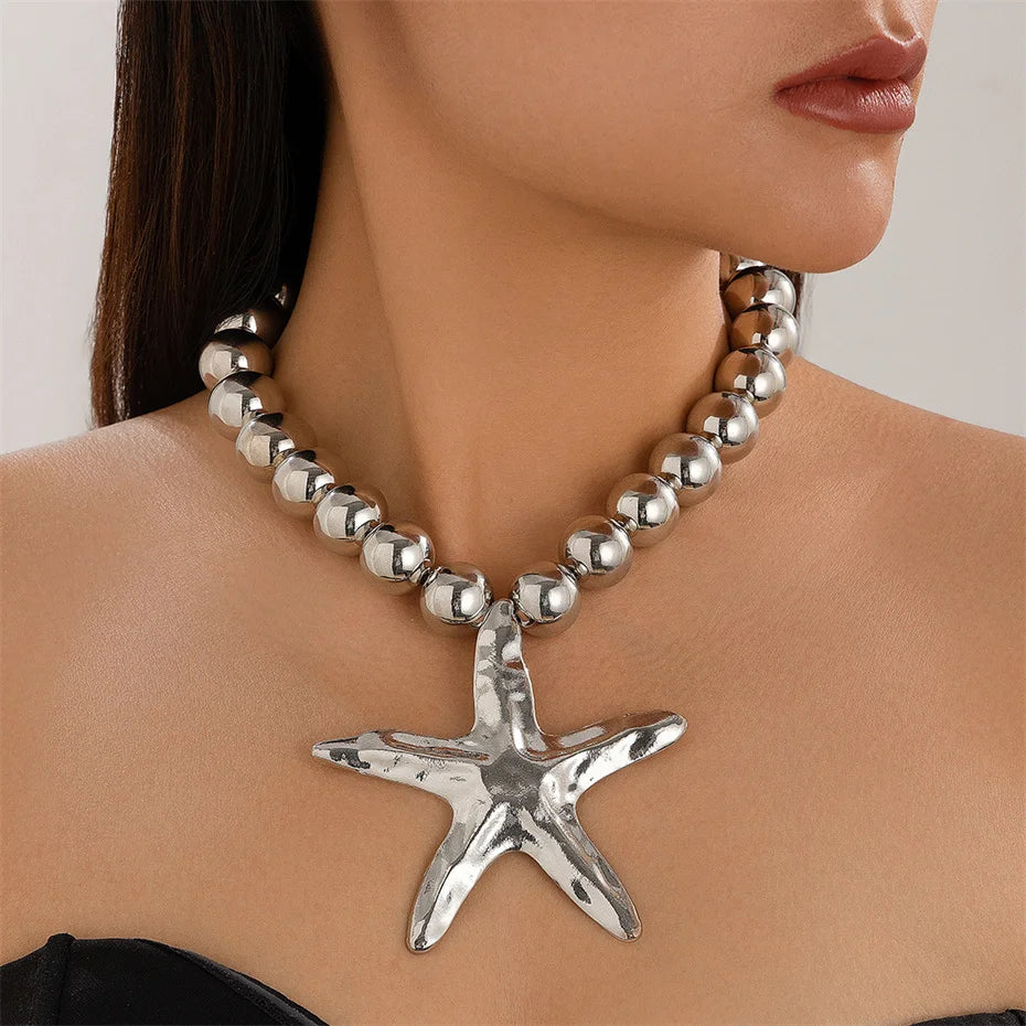 Exaggerated Punk Big Starfish Pendant Jewelry