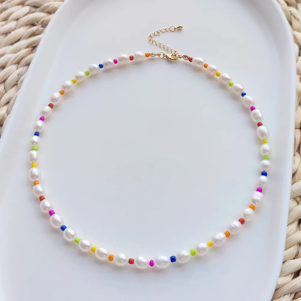Multicolor Freshwater Rice Pearl Necklace