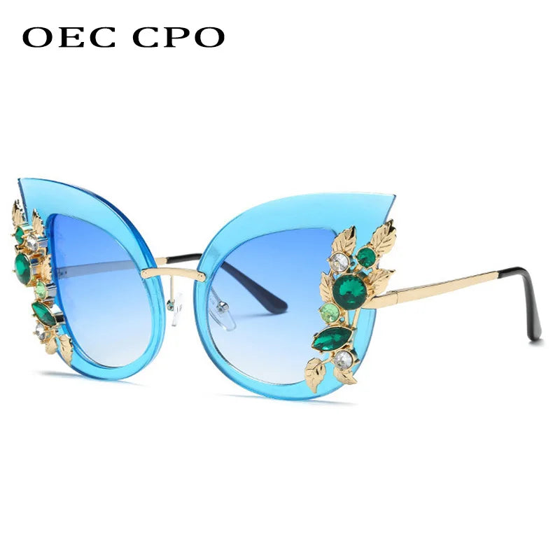 Diamond Luxury Rhinestone Butterfly SunGlasses