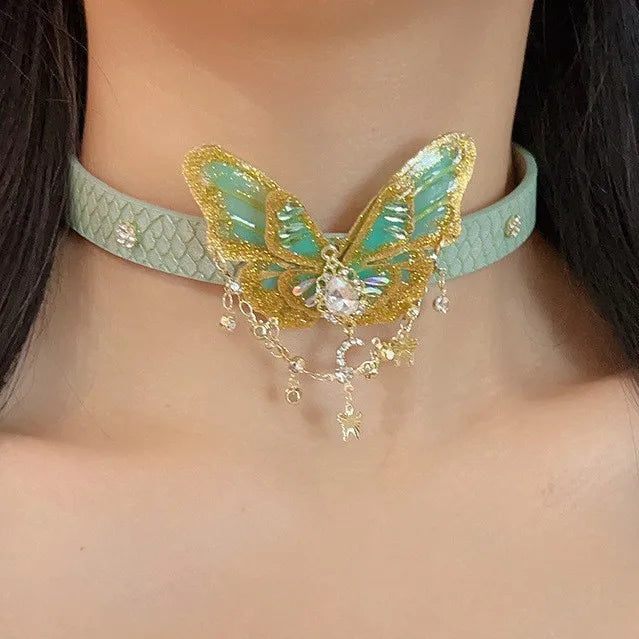 Butterfly Tassel Beaded Necklace