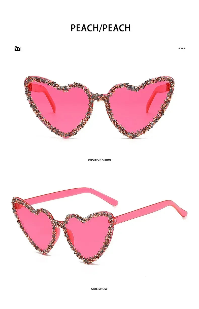Uv400 Cute Cat Eye Rhinestone Eyeglasses