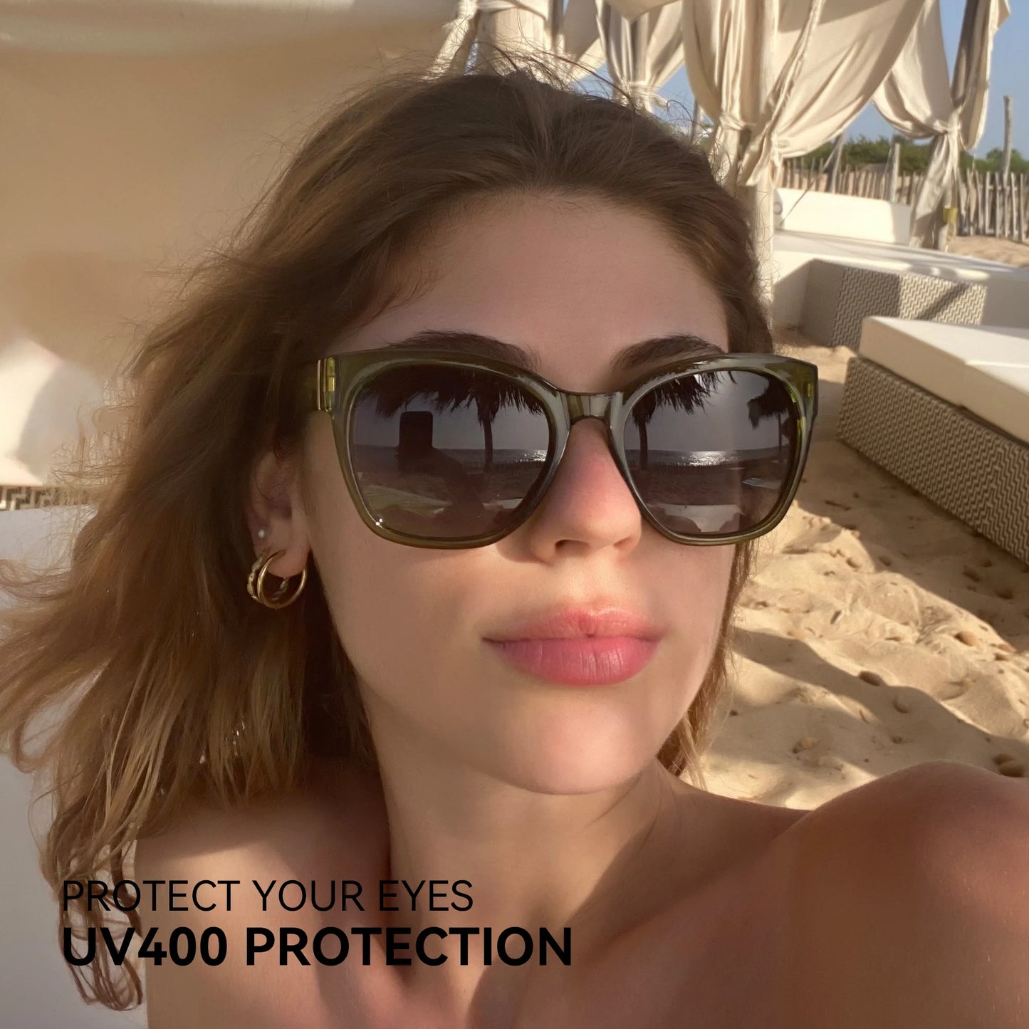 Polarized UV400 Cat Eye Sunglasses