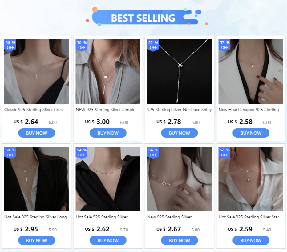 Exquisite 925 Sterling Silver Three Layer Necklace