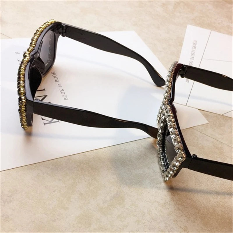 Oversized Rhinestone Diamond Glasses