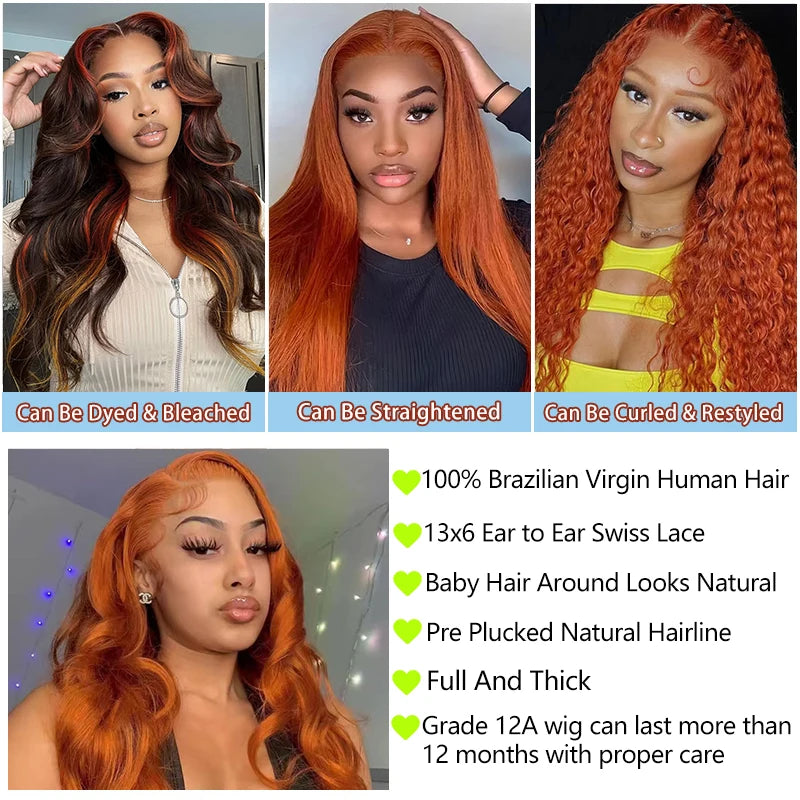 Ginger Orange 13x6 Lace Front