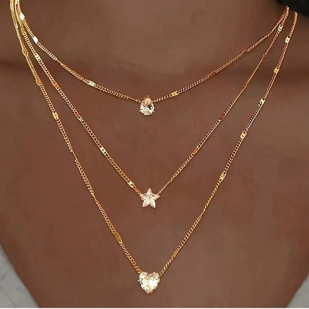 Rhinestone Butterfly Pendant Necklace