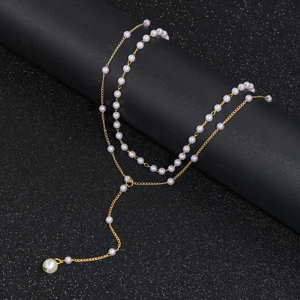 Vintage Pearl Y Lariat Necklace