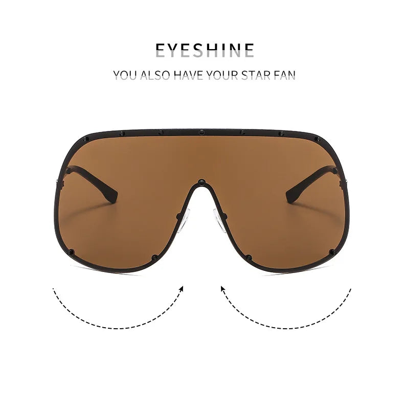 Celebrity Style High-End Brown Anti-Uv Sunglasses