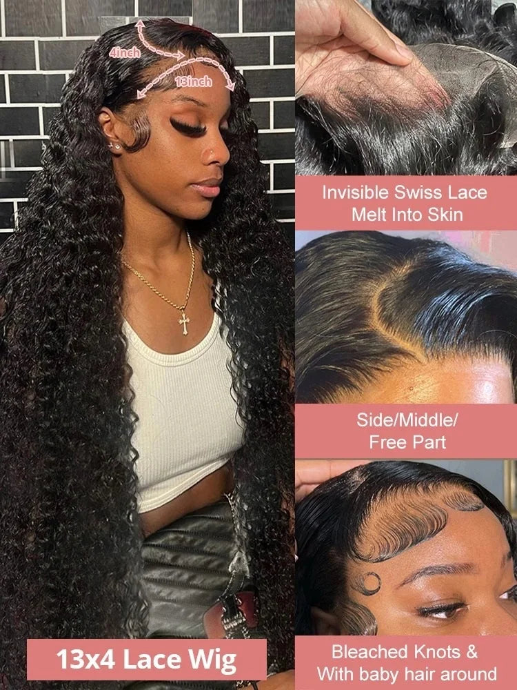 40 Inch Deep Wave | 13x6 Hd Curly Lace