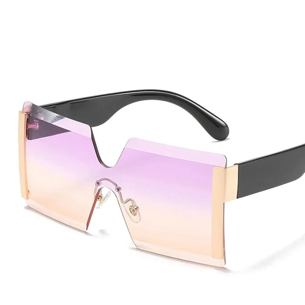 Fashion Oversized Square Rimless Sunglasses
