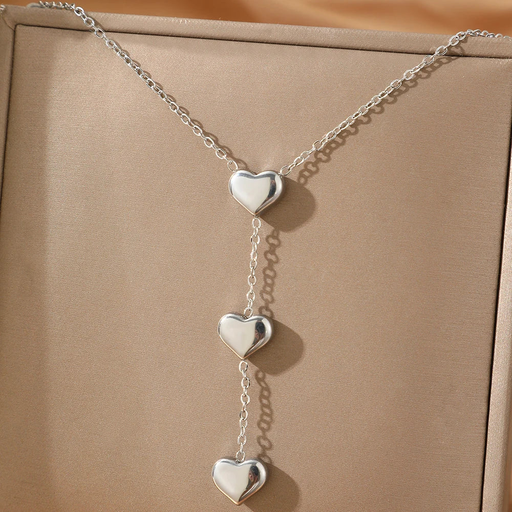 Peach Heart Pendant Necklace