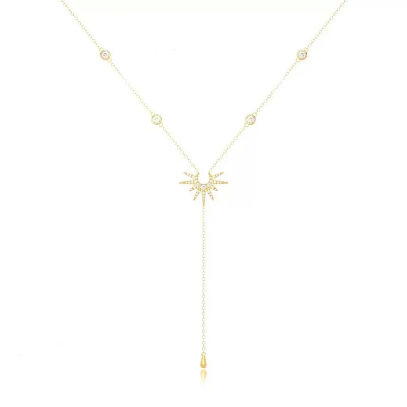 Gold Color Y-Shaped Water Drop Pendant