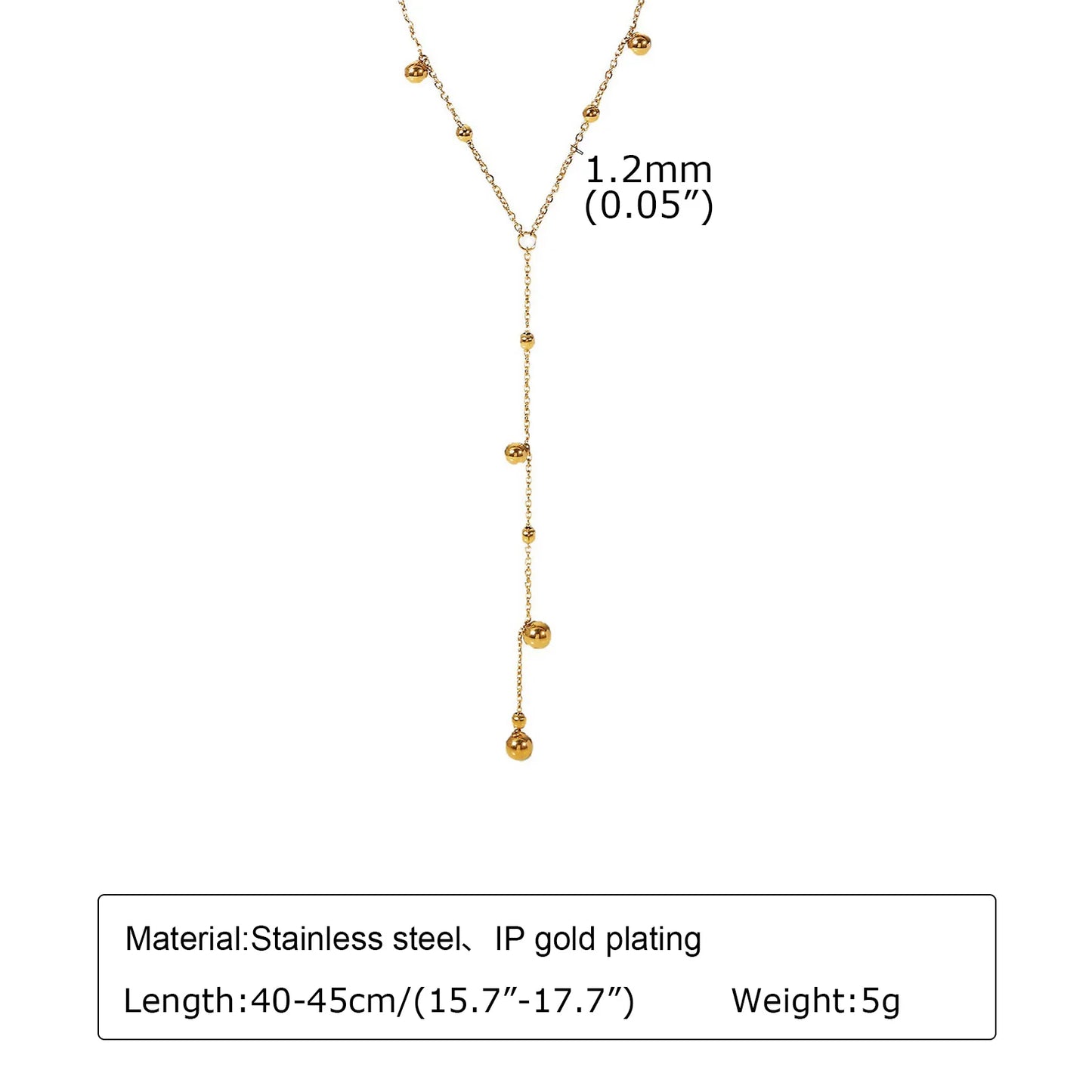 Gold Plated Lariat Necklace Double Layered