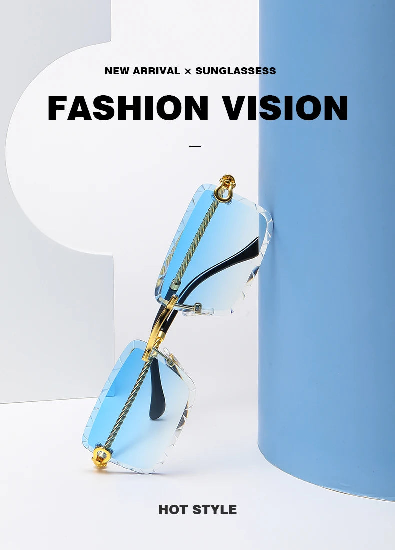 Rimless cutaway square rimmed