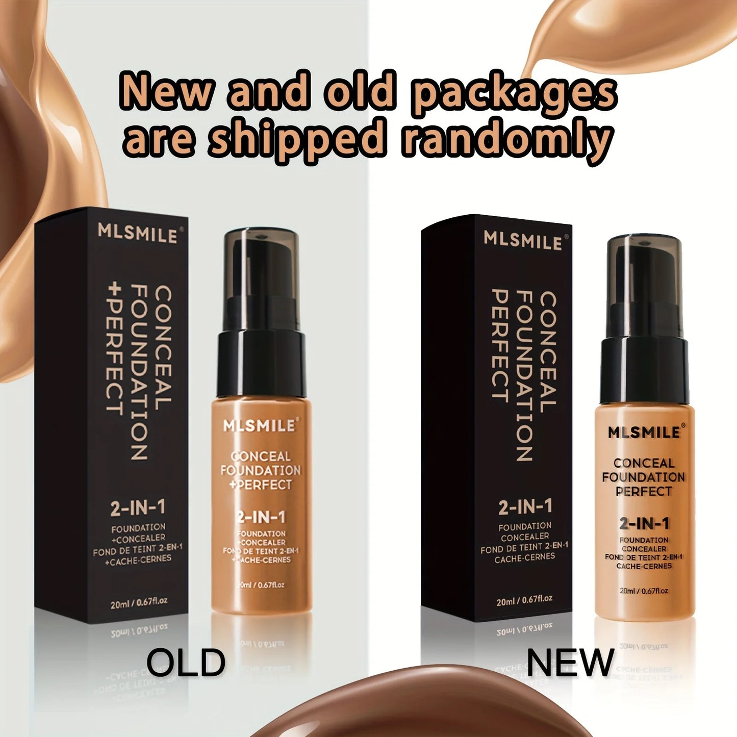 2-In-1 Oil Control Liquid Foundation And Concealer, Full Coverage Long Lasting Waterproof, Hydrating And Brightening Concealer