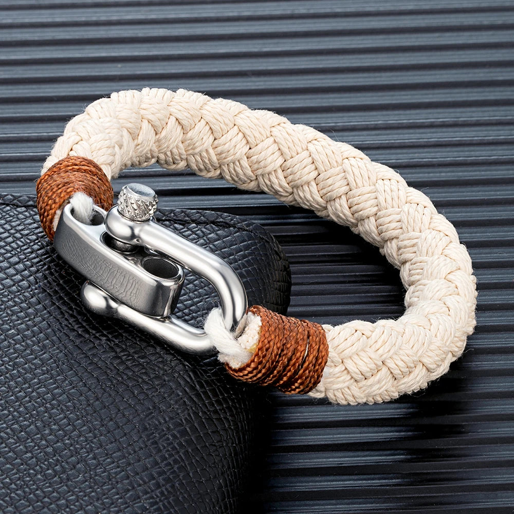 Stainless Steel Adjustable Shackle Clasp Wrap Bangles
