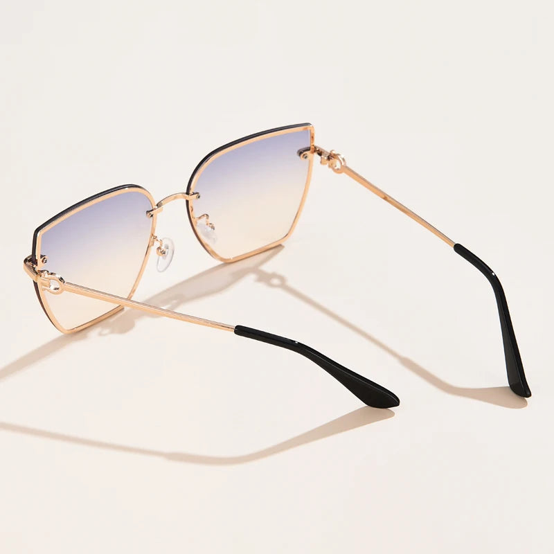 Cat Eye Rimless Gradient Sunglasses Shade