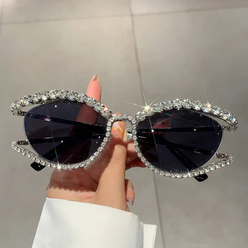 Diamond cat eye luxury bling sunglasses