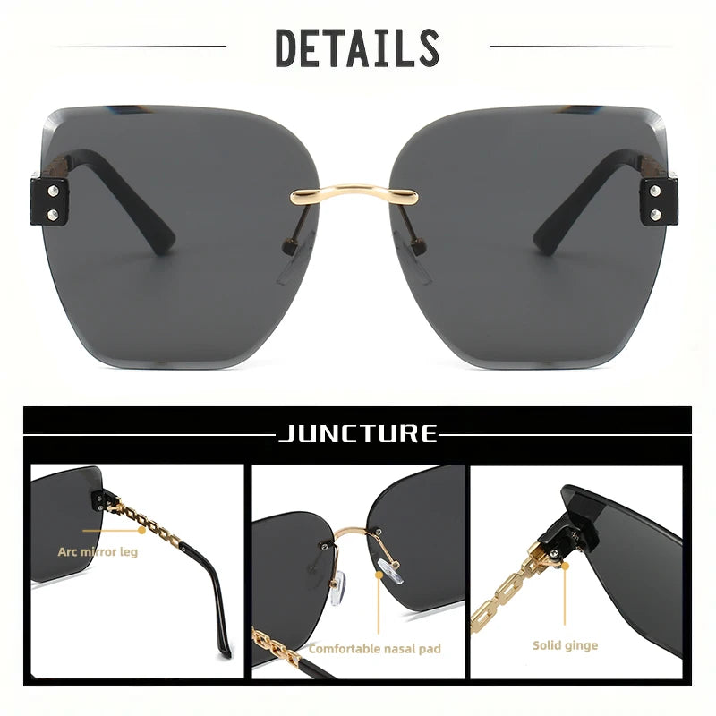 Borderless Cat Eye Sun Glasses