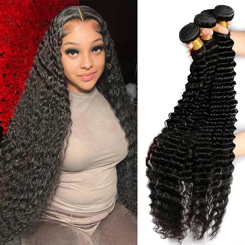 Brazilian 100% Human Hair| Curly 4 Bundles Extensions