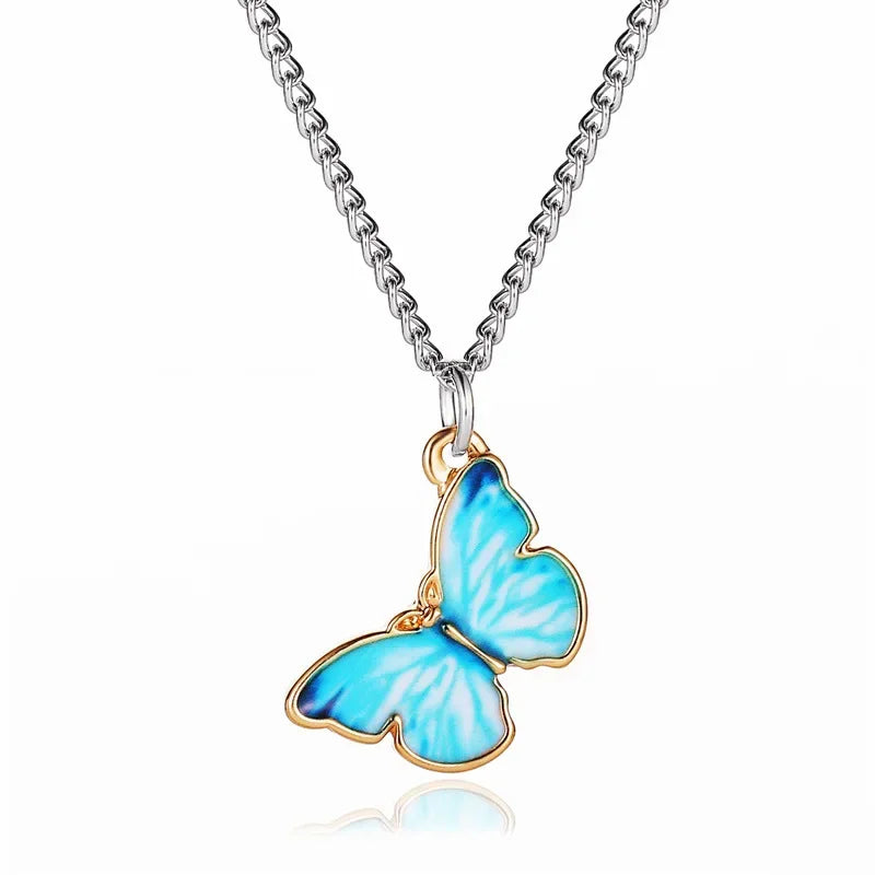 Blue Gradient Butterfly Necklace | Jewelry Gift