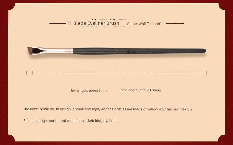 Ebony Rose 12 Makeup Brushes Suit Animal Fur Lady Texture