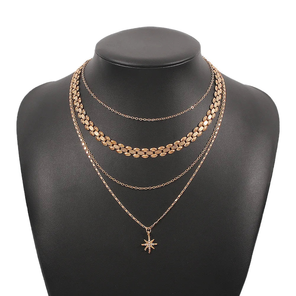 Crystal Star Pendant Necklaces