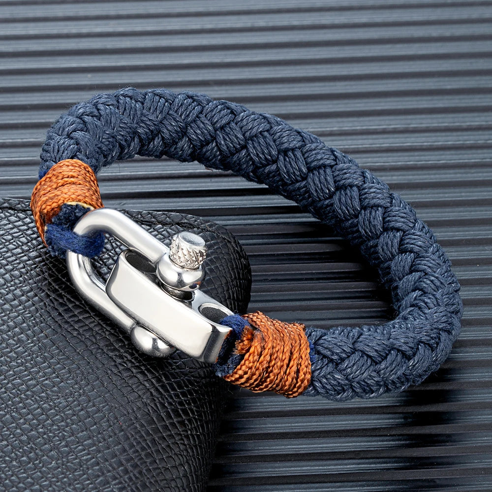 Stainless Steel Adjustable Shackle Clasp Wrap Bangles