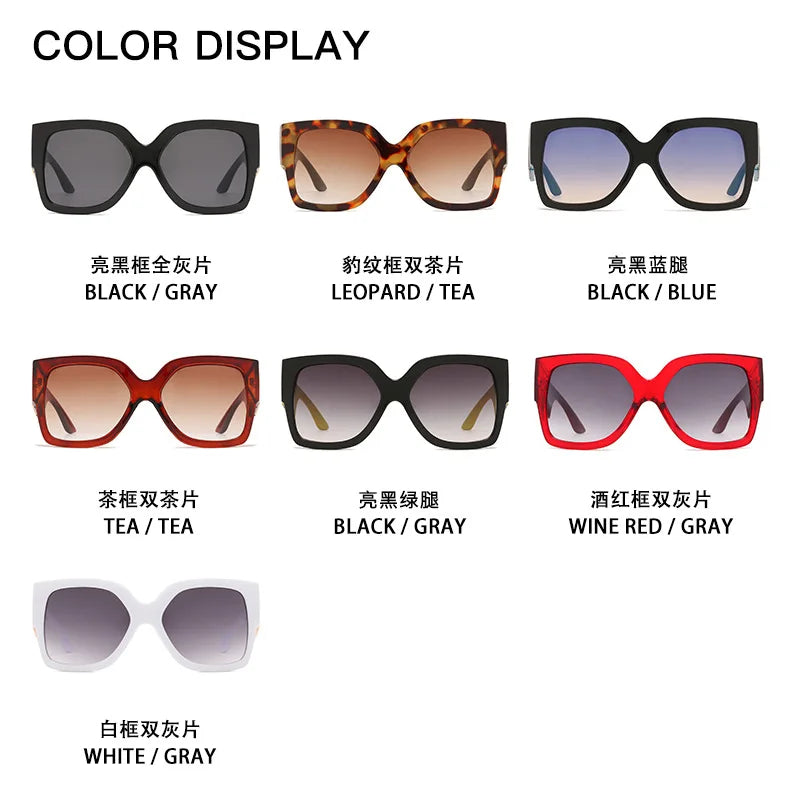 Luxury Stylish Square Retro Gradient Tone Sunglasses.