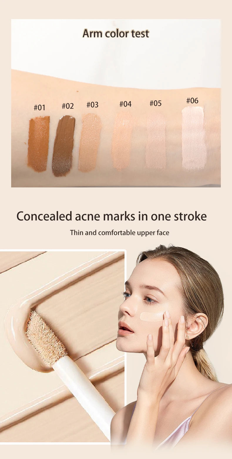 Traceless Liquid Concealer/Foundation, Long-Wearing, Waterproof,