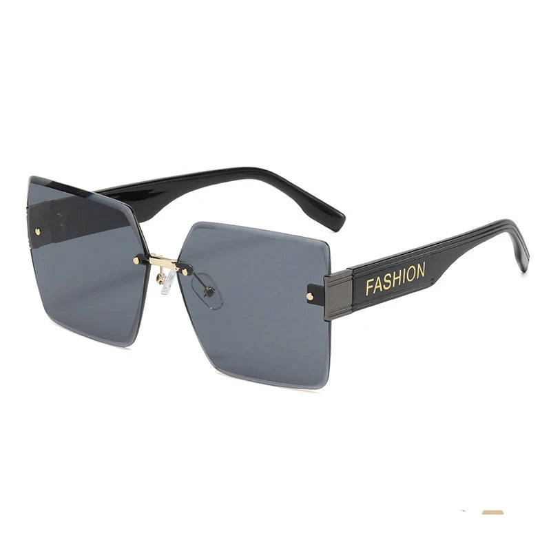 Vintage Square Rimless Sunglasses - UV400