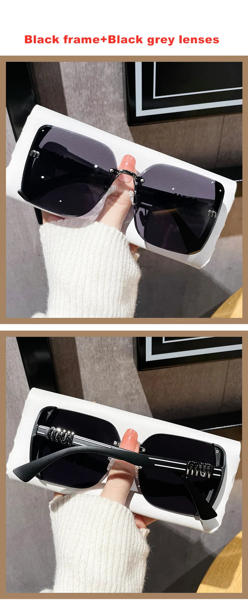 Trimmed half frame high quality sunglasses