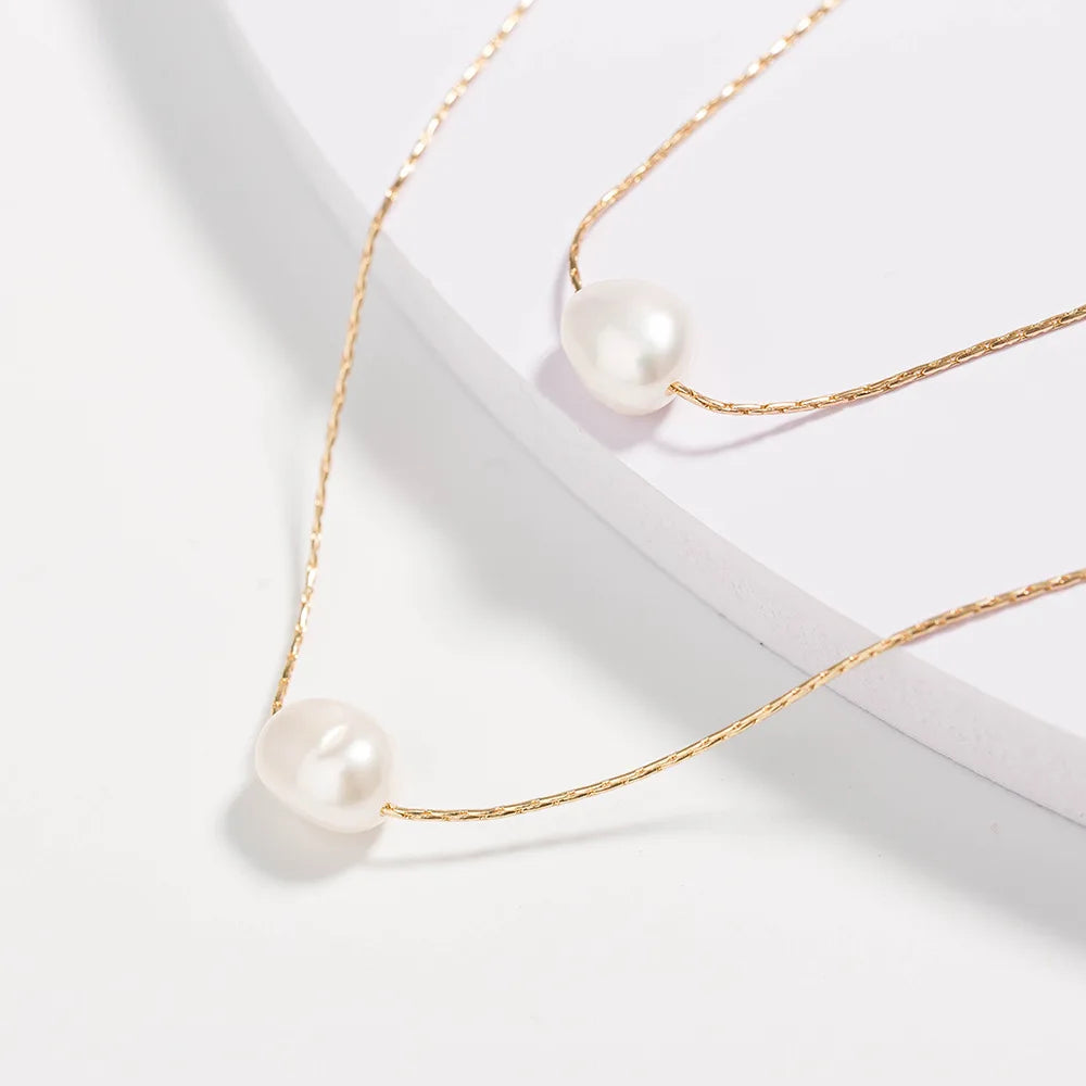 Exquisite Beaded Double Layer Pearl Necklace