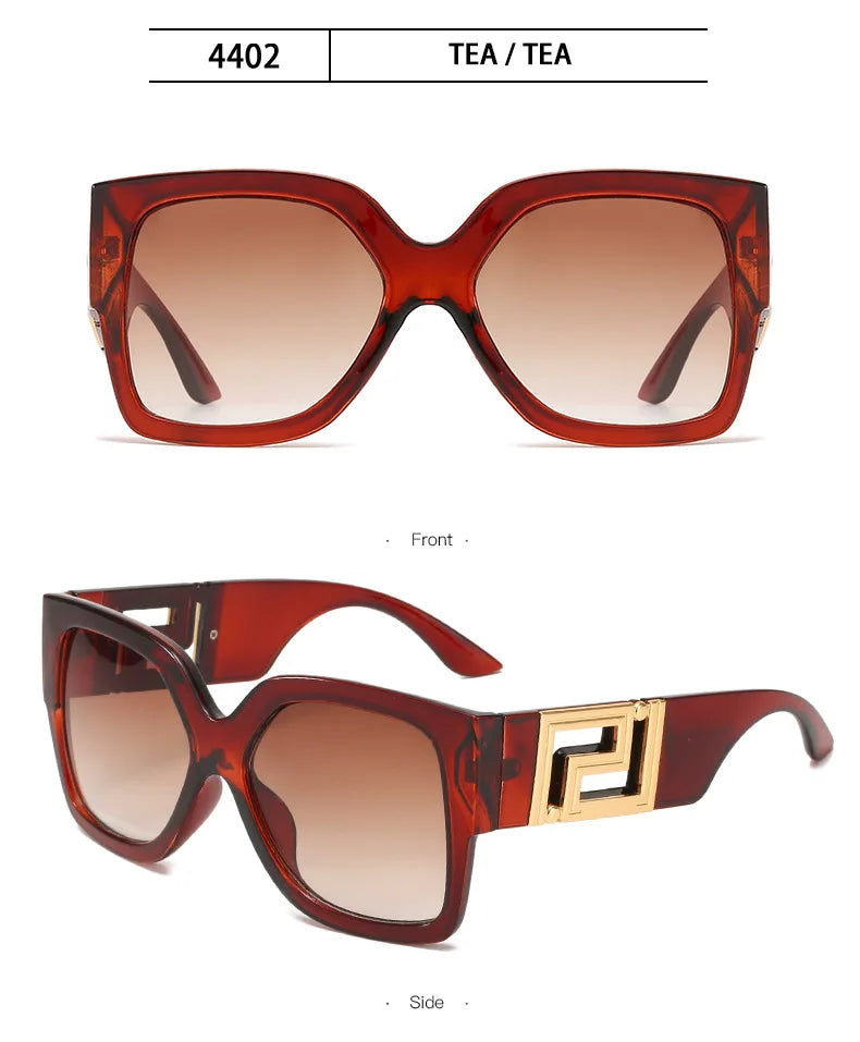 Luxury Stylish Square Retro Gradient Tone Sunglasses.