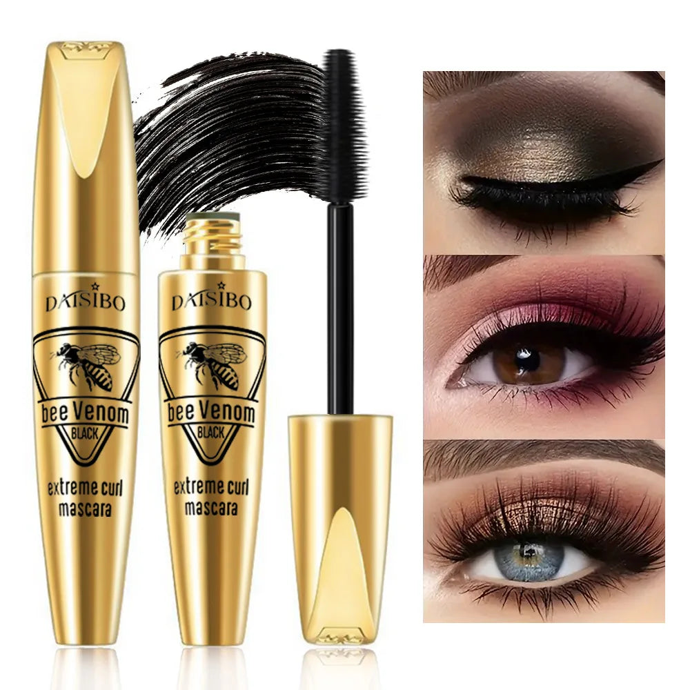 Black Silk Fiber 5D Waterproof Mascara Lengthens Eyelashes Extension