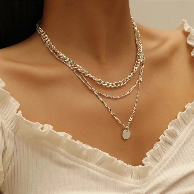 Crystal Pearl Layered Collar Necklace