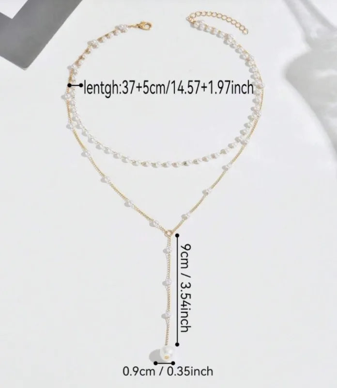 Necklaces for Women Women's Y-shaped Imitation Pearl Fringed Necklace Cadenas Para Mujer Necklacе Gifts Bijoux Accessories