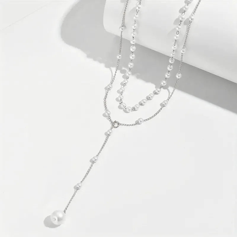 Necklaces for Women Women's Y-shaped Imitation Pearl Fringed Necklace Cadenas Para Mujer Necklacе Gifts Bijoux Accessories