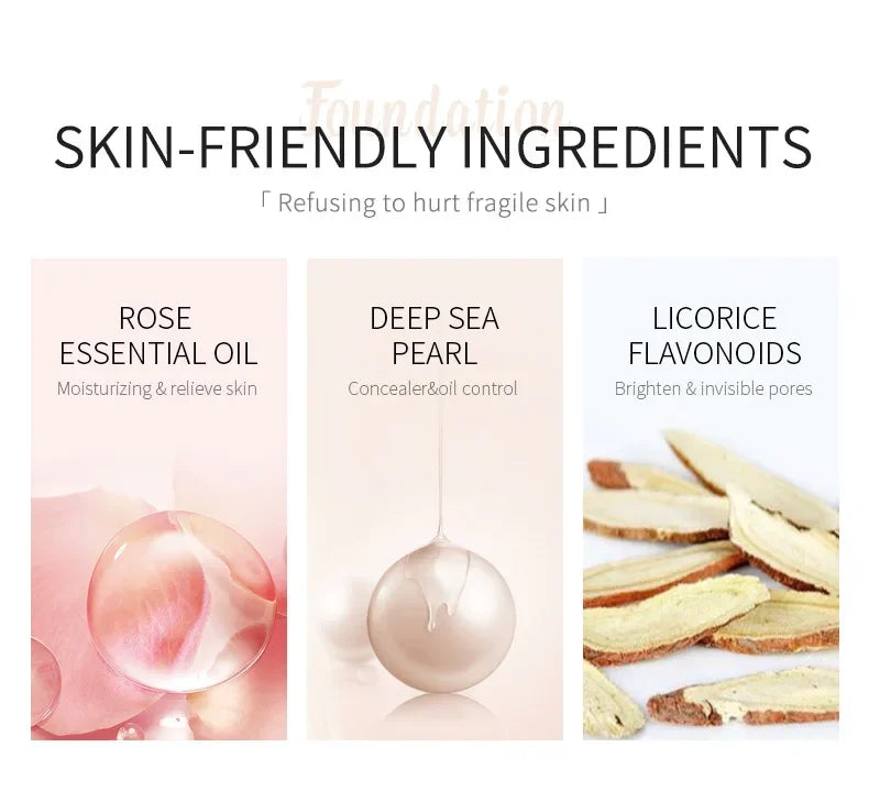 Liquid Foundation Moisturizing Long Lasting Natural Brighten