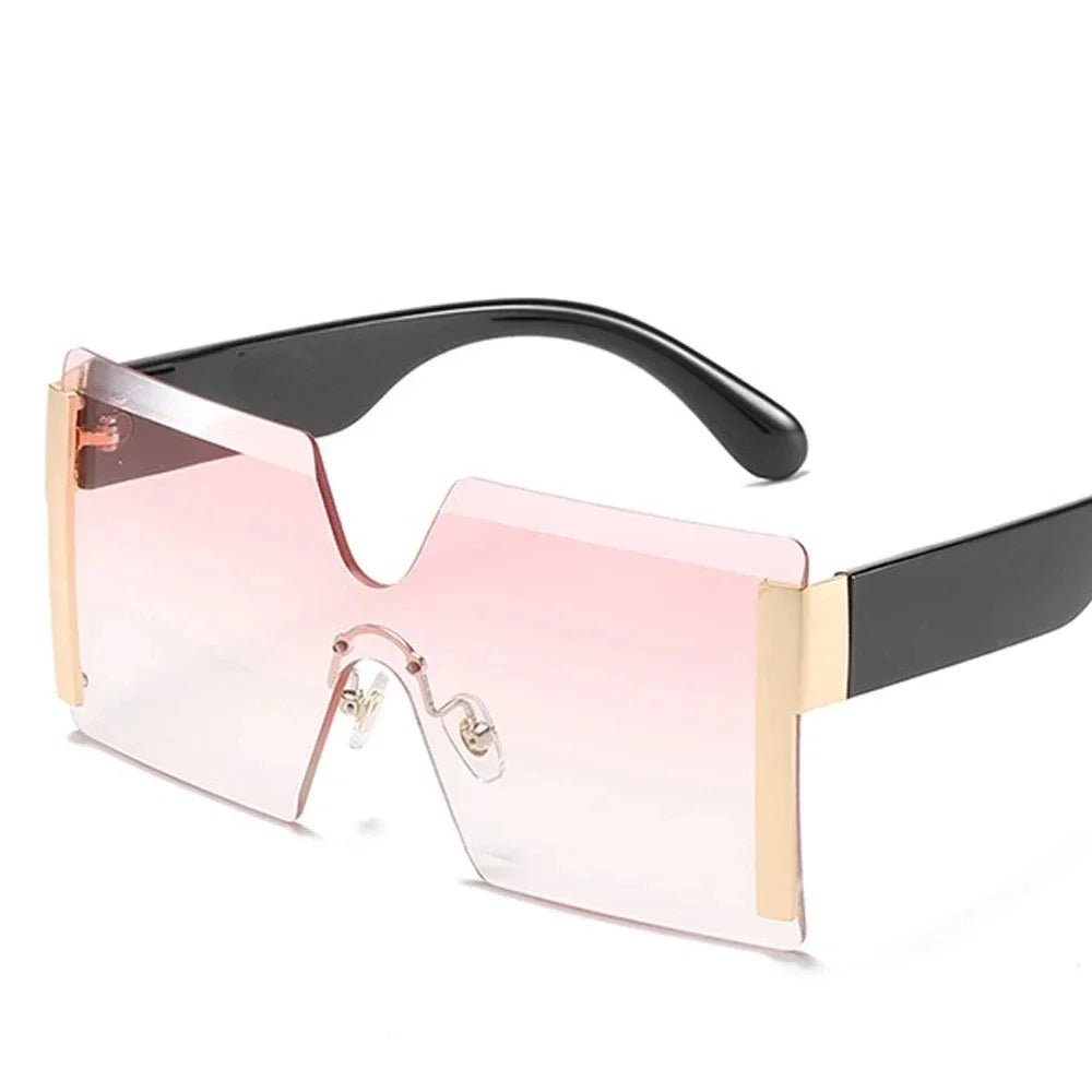 Fashion Oversized Square Rimless Sunglasses
