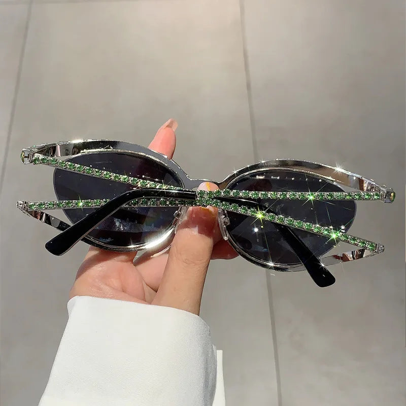 Diamond cat eye luxury bling sunglasses