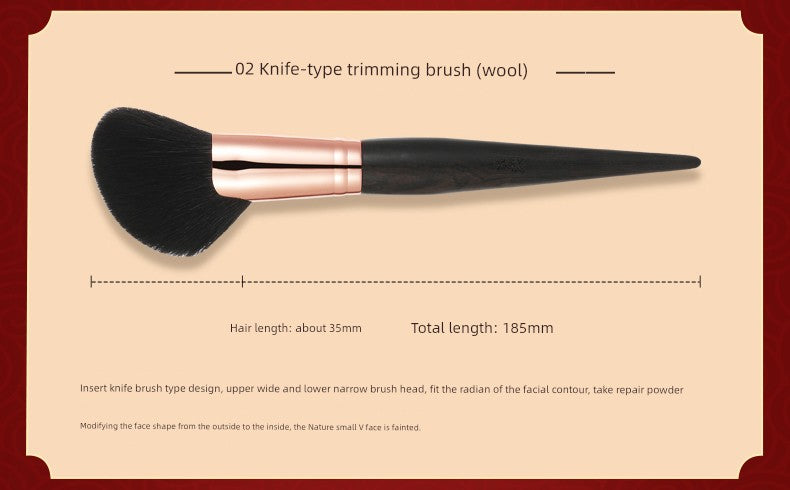 Ebony Rose 12 Makeup Brushes Suit Animal Fur Lady Texture