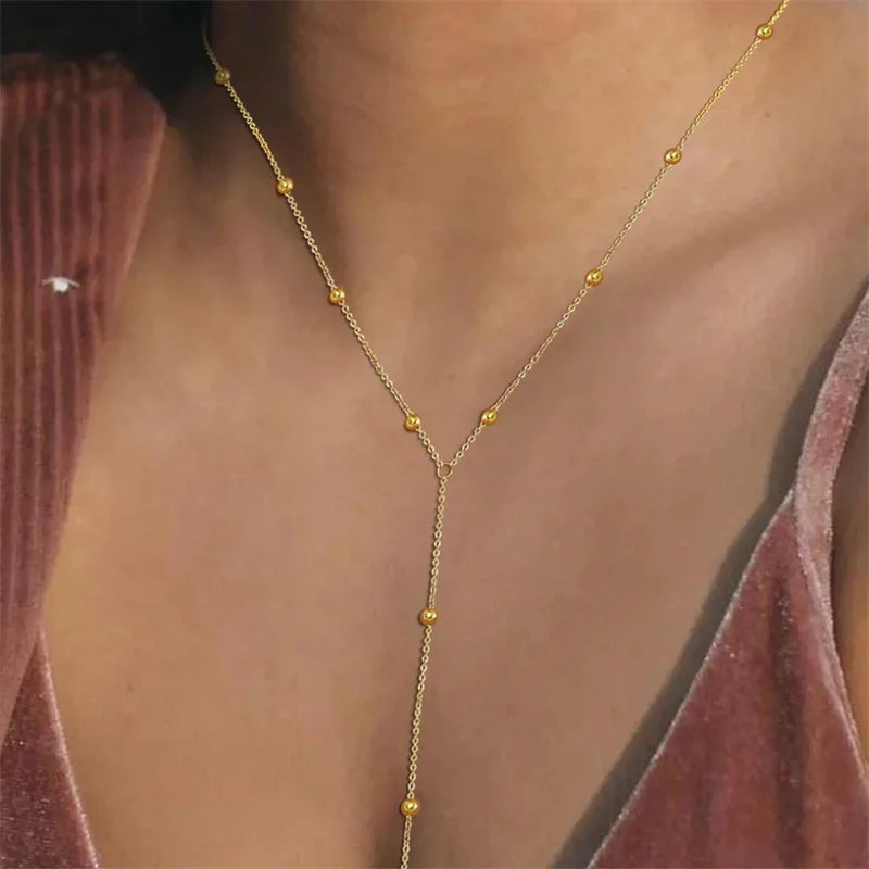Vintage Long Chain Drop Necklace