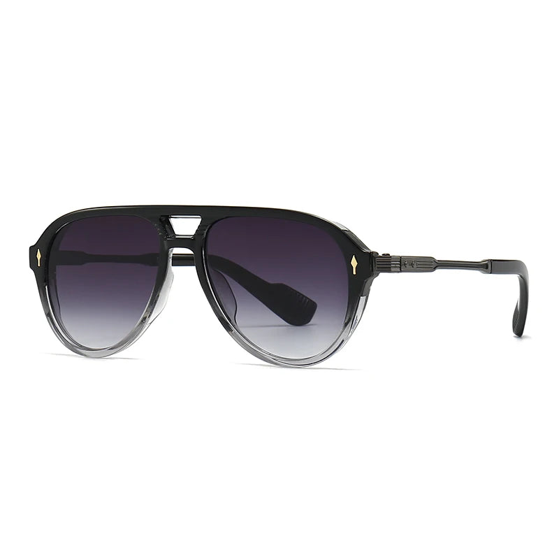 Aviator Double-Brorgon Square Frame Sunglasses